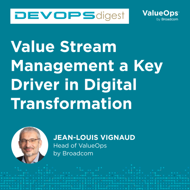 AaronRustyLloyd's tweet photo. In a new article for DEVOPSdigest, Jean-Louis Vignaud shares survey results that show 100% of digital transformation leaders have adopted or plan to adopt VSM. #DigitalTansformation #ValueOps #ValueStreamManagement Check out the full article here! 👉 https://t.co/W5pCRUiGVC https://t.co/OVpU46xTwT