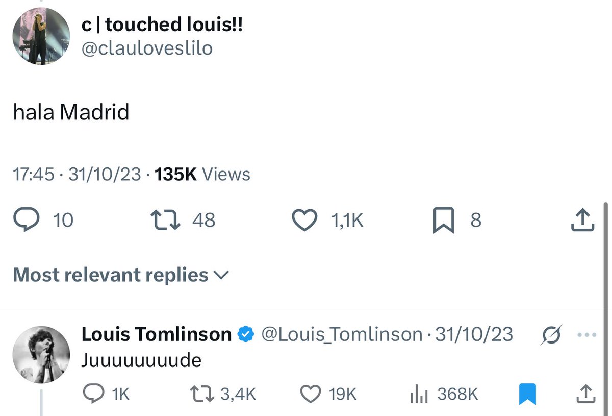 c | touched louis!! missing otp 🎞️ tweet media