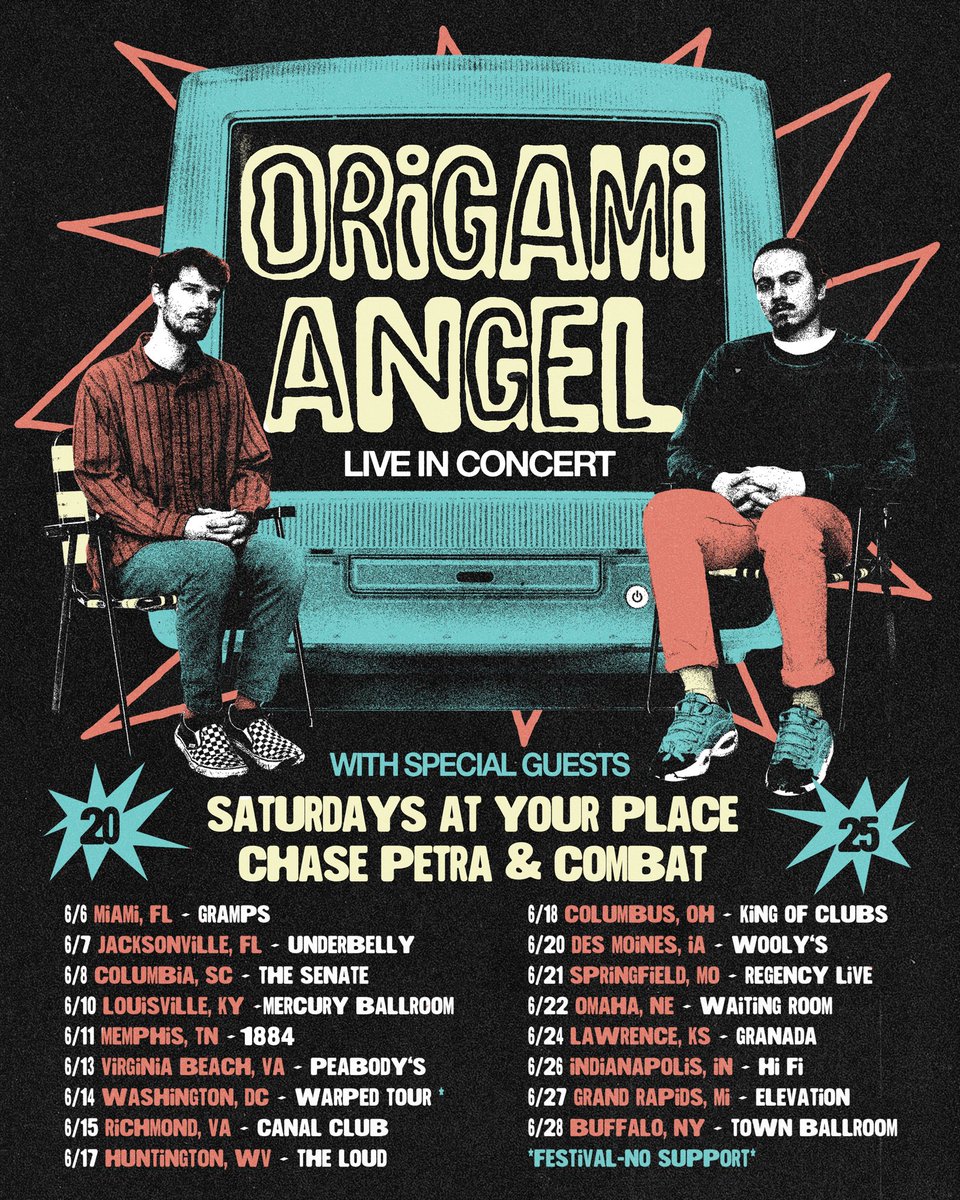 Origami Angel (@gamigang) on Twitter photo can't wait for these shows next month!!
attn Memphis: our show on June 11th will now be at The 1884. all previously purchased tix will be honored.
🎟️: bit.ly/gamitour
📸: <a href="/dambwithab/">moonrock slim</a> can't wait for these shows next month!!
attn Memphis: our show on June 11th will now be at The 1884. all previously purchased tix will be honored.
🎟️: bit.ly/gamitour
📸: <a href="/dambwithab/">moonrock slim</a>