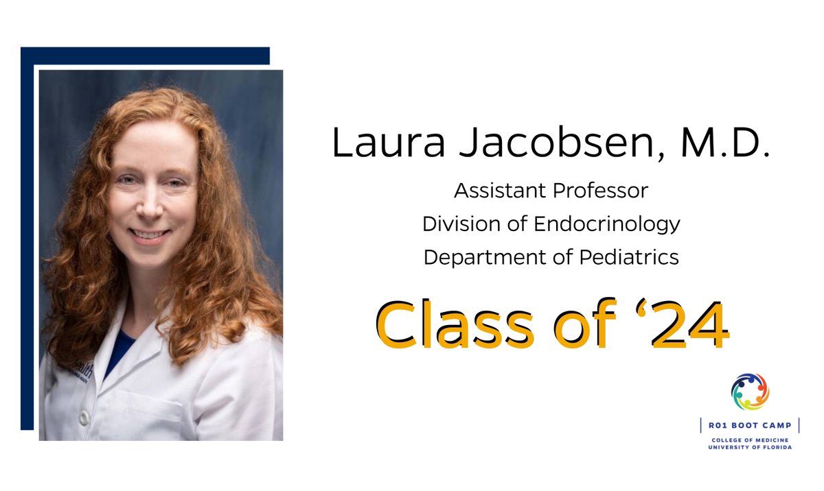 UFMedResearch's tweet image. Attention @UFMedicine faculty, looking for a way to improve your grantsmanship? The R01 Boot Camp helped Laura Jacobsen, M.D., fund her first R01 grant. Read more about her experience at go.ufl.edu/i4zcsf2 and apply for the 2025-26 boot camp cycle at go.ufl.edu/2lvfr7d.