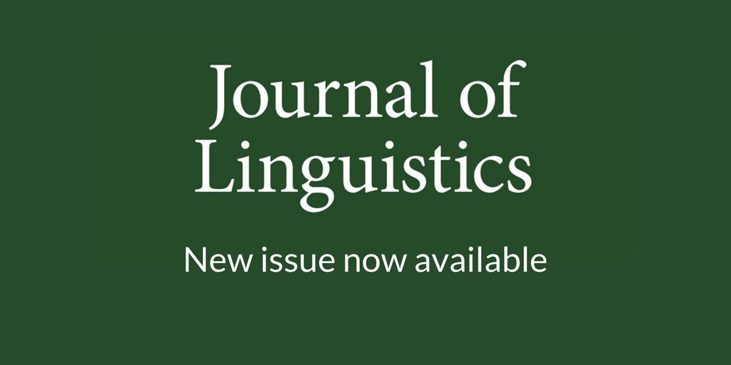 New Issue of Journal of Linguistics now available 
📚 cup.org/4jWrcw2