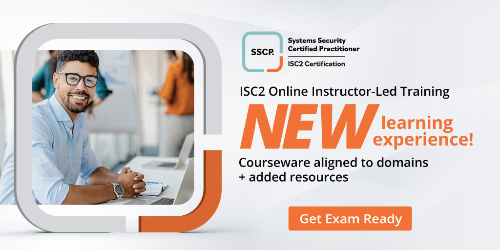 ISC2's tweet photo. Enhanced SSCP Online Instructor-Led, now aligned specifically to domains for an intuitive learning experience.
Register today: https://t.co/HsdEjEDgjk
#SSCPTraining https://t.co/fLYf56vfou