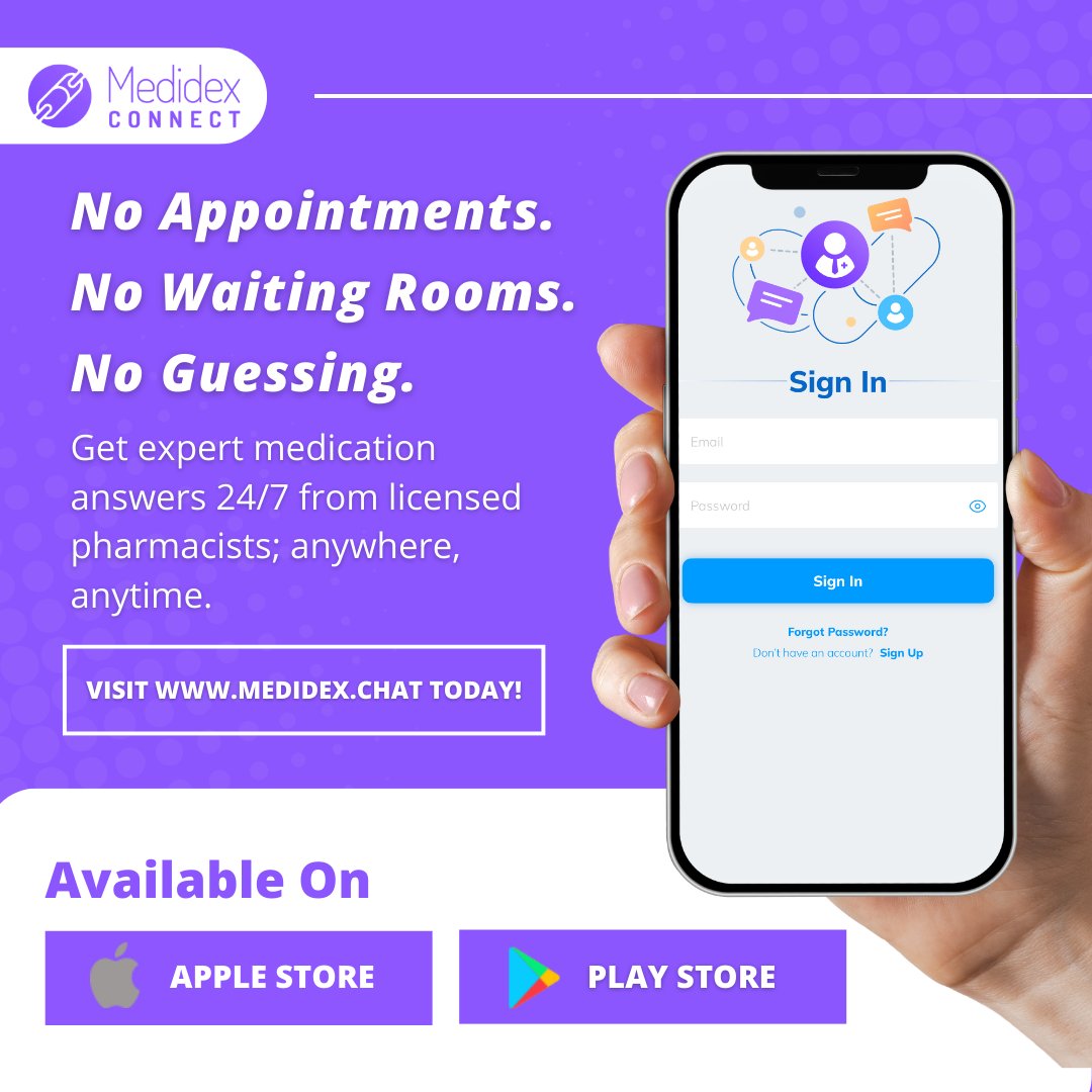 💊 No appointments. No waiting rooms. No guessing. Get expert answers from licensed pharmacists 24/7—anywhere, anytime. 💬 📲 Visit Medidex.Chat today! #PharmacistSupport #OnDemandCare #StayHealthy #MedicationHelp #NoMoreGuessing #MedidexConnect