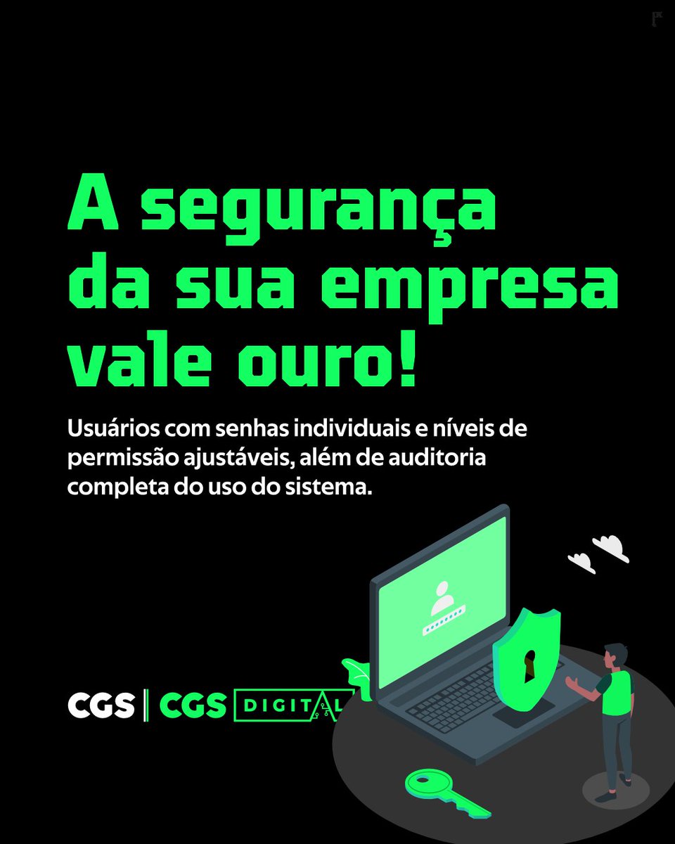 CGSDIGITAL_'s tweet photo. A segurança do seu negócio vale ouro. Com a CGS, ela está em boas mãos. 🔐✨ #SegurançaDigital #CGSSoftware https://t.co/BVQ8WSe2SJ