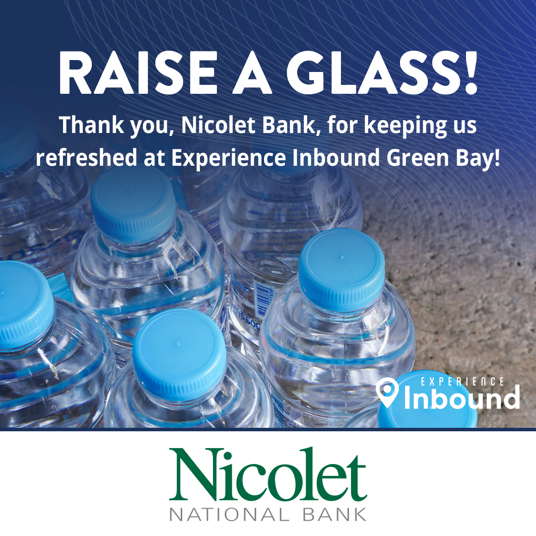 Big thanks to our longtime friends at <a href="/NicoletBank/">Nicolet Bank</a> for powering the Hydration Station at #ExpInbound Green Bay! When your mind's soaking in strategy, you’ve gotta stay hydrated—cheers to that!