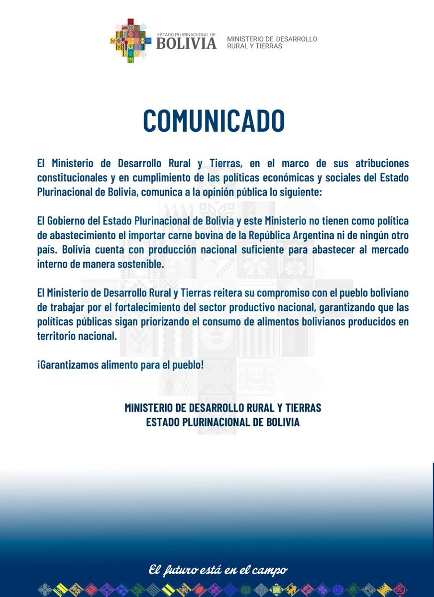 #Comunicado
#ElFuturoEstáEnElCampo