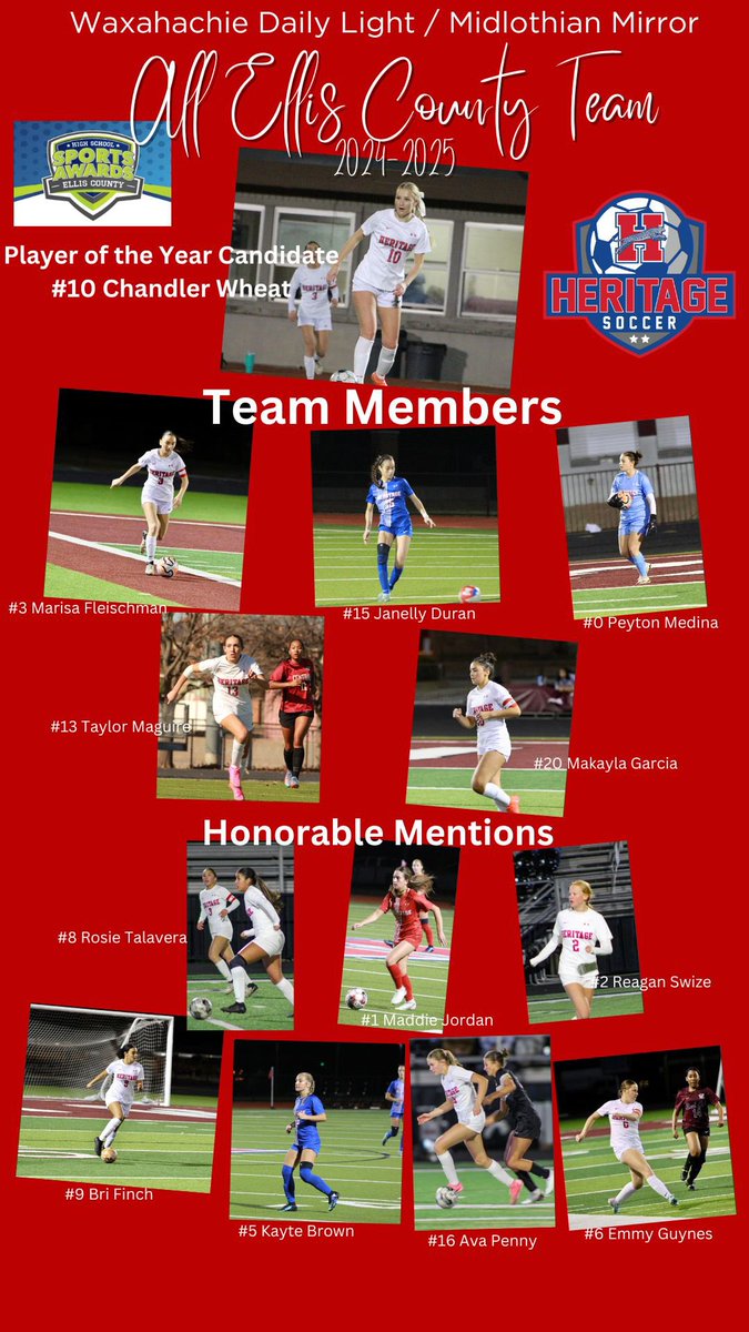 Heritage Girls Soccer (@jagsoccergirls) on Twitter photo Congratulations to our
All-Ellis County 2025 Selections! <a href="/MidloHeritage/">Heritage HS</a> <a href="/MISD_Athletics/">Midlothian ISD Athletics</a> <a href="/MidloMirror/">Midlothian Mirror</a> Congratulations to our
All-Ellis County 2025 Selections! <a href="/MidloHeritage/">Heritage HS</a> <a href="/MISD_Athletics/">Midlothian ISD Athletics</a> <a href="/MidloMirror/">Midlothian Mirror</a>