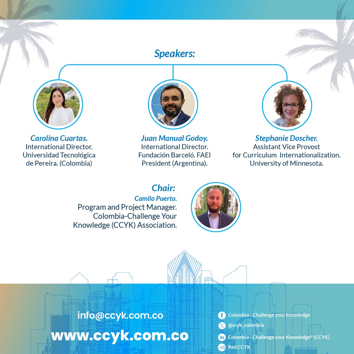 🌍 CCYK will be at  <a href="/NAFSA/">NAFSA</a> 2025 📍San Diego with the session “Connecting Global Communities” featuring speakers Carolina Cuartas, Juan Godoy, Stephanie. Doscher and moderator Camilo Puerto from CCYK. 
#Internationalization #CCYK #SanDiego