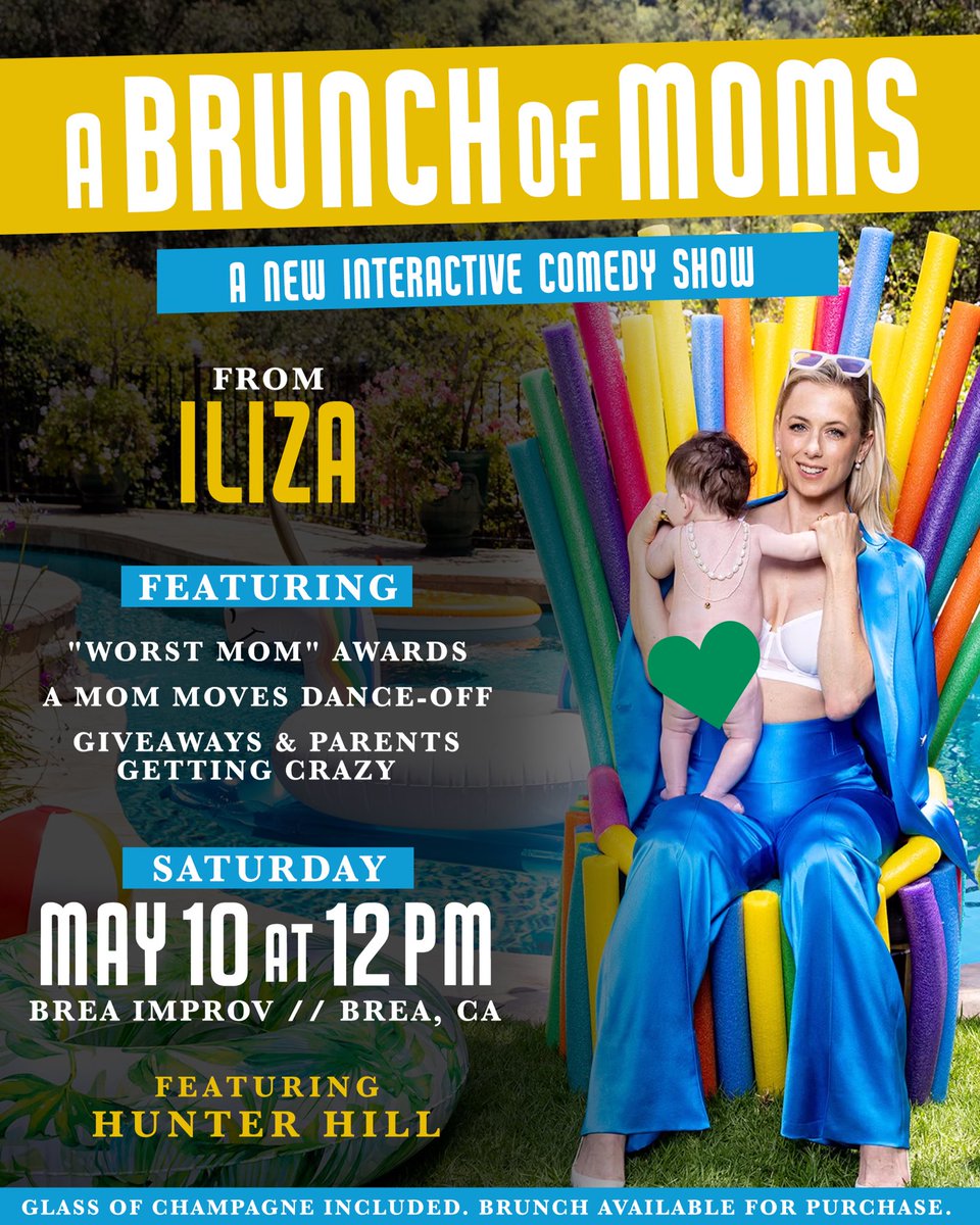 Iliza Shlesinger (@iliza) on Twitter photo A PARTY FOR THE MOMS (and Dads!)! Live in Orange County or nearby?? I’ve got the Mother’s Day weekend celebration for YOU! Join me for A Brunch of Moms at <a href="/BreaImprov/">Brea Improv</a> THIS SATURDAY! Let’s get crazy 🍾🥞 Hope you like twerking and Jell-O shots!
🎟️: bit.ly/BrunchOfMoms A PARTY FOR THE MOMS (and Dads!)! Live in Orange County or nearby?? I’ve got the Mother’s Day weekend celebration for YOU! Join me for A Brunch of Moms at <a href="/BreaImprov/">Brea Improv</a> THIS SATURDAY! Let’s get crazy 🍾🥞 Hope you like twerking and Jell-O shots!
🎟️: bit.ly/BrunchOfMoms