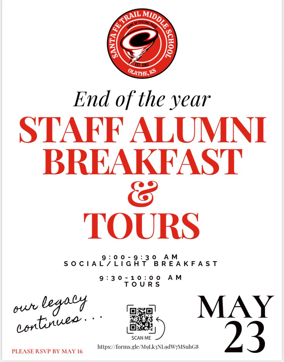 SFT Staff Alumni, consider joining us for breakfast and a building tour on May 23rd!  Please RSVP by May 16th.