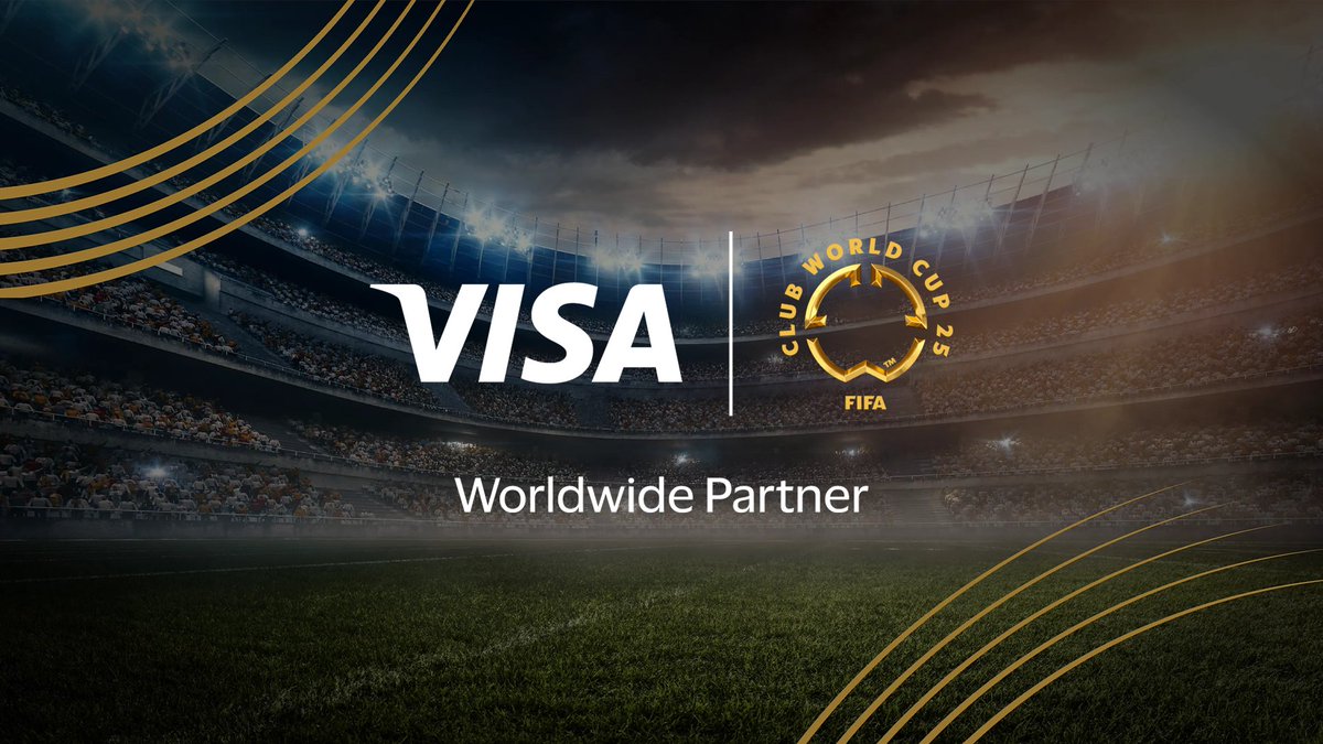 fifamedia's tweet photo. Visa announced as the latest Official Partner of the inaugural FIFA Club World Cup™

The Official Payment Technology Partner will amplify fan experiences through unique programs for spectators across the groundbreaking tournament, which takes place across the United States from Saturday, 14 June, to Sunday, 13 July 2025.

🔗https://t.co/0yQ83MstAz

#TakeItToTheWorld #FIFACWC #FootballUnitesTheWorld