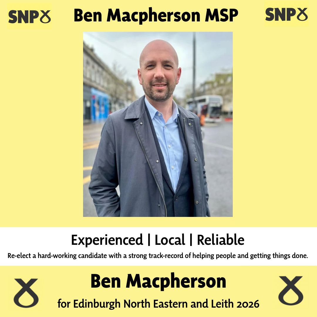 Ben Macpherson MSP (@benmacpherson) on Twitter photo Delighted & grateful to be selected by <a href="/LeithSNP/">Leith SNP</a>, <a href="/LeithWalkSNP/">Leith Walk SNP</a> & <a href="/CraigintinnySnp/">SNP Craigentinny/Duddingston</a> members to re-stand for <a href="/theSNP/">The SNP</a> next year in the constituency of Edinburgh North Eastern & Leith.🙏
Good to attend <a href="/CraigintinnySnp/">SNP Craigentinny/Duddingston</a> branch meeting this evening as our campaign begins, together.🏴 Delighted & grateful to be selected by <a href="/LeithSNP/">Leith SNP</a>, <a href="/LeithWalkSNP/">Leith Walk SNP</a> & <a href="/CraigintinnySnp/">SNP Craigentinny/Duddingston</a> members to re-stand for <a href="/theSNP/">The SNP</a> next year in the constituency of Edinburgh North Eastern & Leith.🙏
Good to attend <a href="/CraigintinnySnp/">SNP Craigentinny/Duddingston</a> branch meeting this evening as our campaign begins, together.🏴