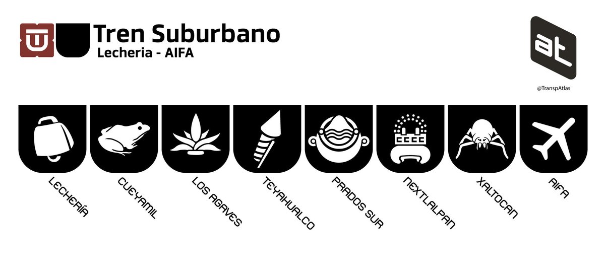 TranspAtlas's tweet image. Propuesta Iconográfica
Tren Suburbano Lechería-AIFA🚄
Con 2 versiones, debido a la noticia de la renuncia de Suburbanos a la operación de la ruta. ¿Cuál será la identidad que usen para esta ruta?