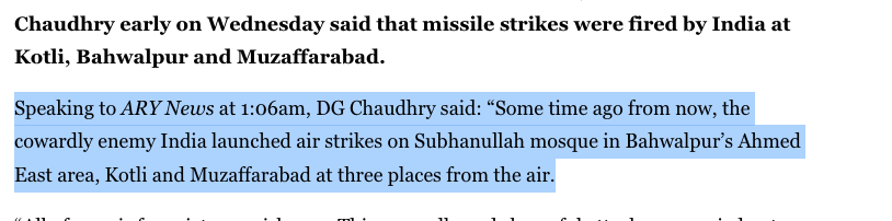 Notable that these Indian missile strikes do not appear to be confined to disputed territory. As in 2019, when India hit Balakot in  Khyber Pakhtunkhwa, they have also attacked undisputed territory—in this case, Punjab province.