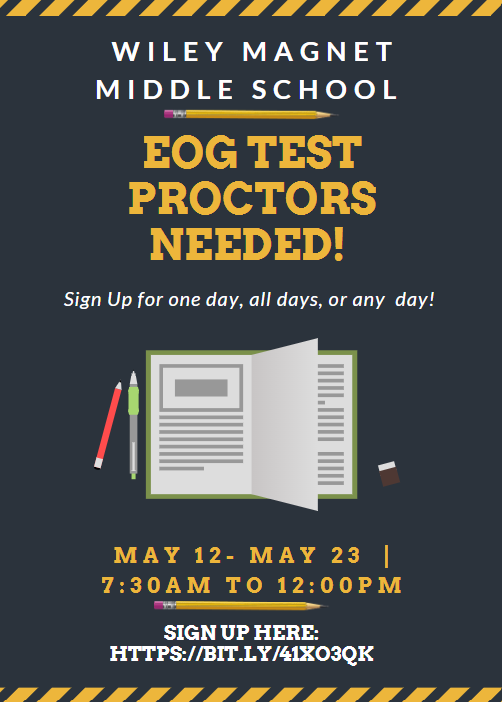 Wolverine Families, if you have one or more days that you or a neighbor can proctor during our testing window, we would appreciate the help. Please use the following sign-up genius below:

signupgenius.com/go/4090B4EADA6…