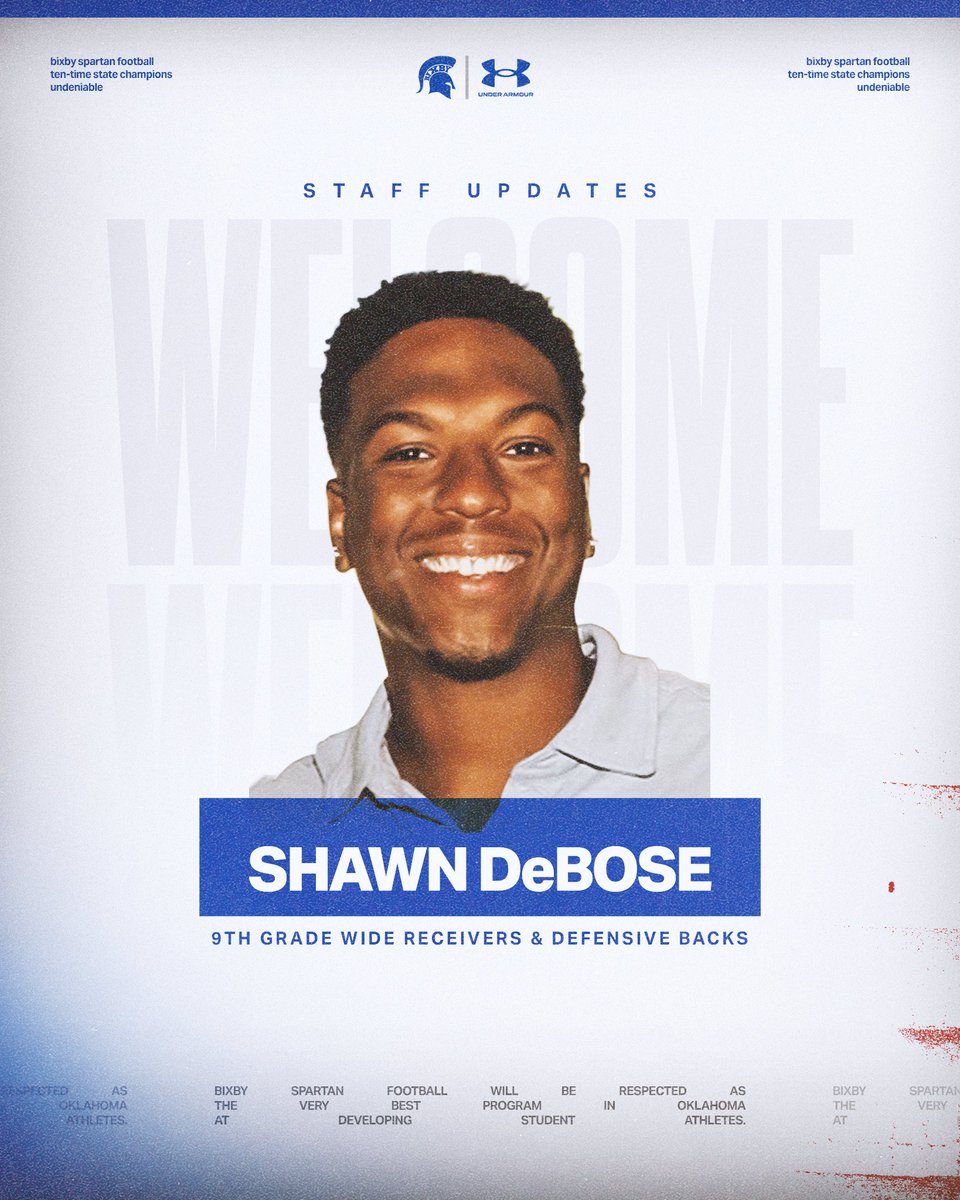 Spartan Nation, please join us in welcoming Shawn DeBose to the staff.

#BixbySpartans | #Undeniable