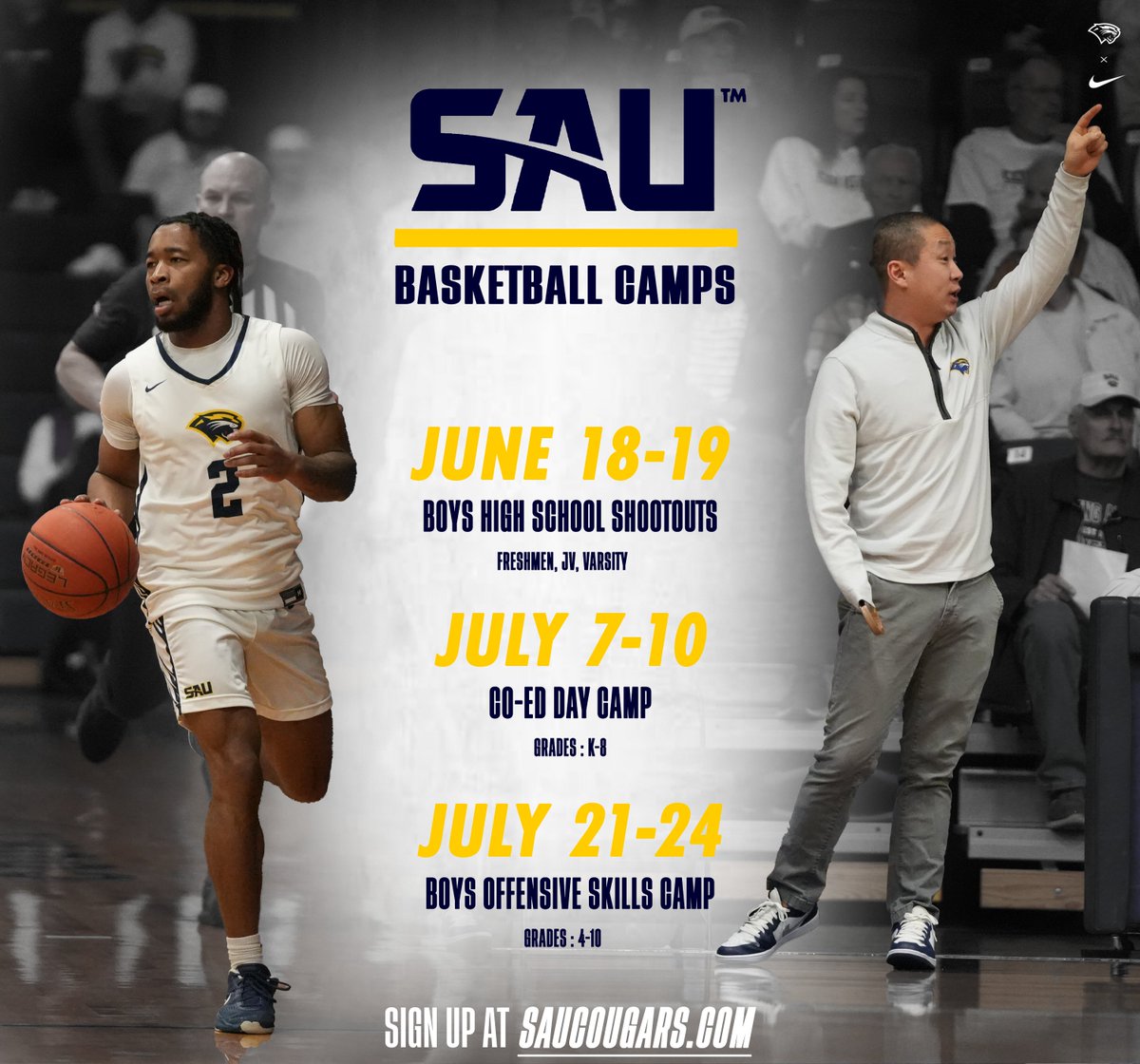 𝐂𝐨𝐮𝐧𝐭𝐢𝐧𝐠 𝐃𝐨𝐰𝐧 𝐭𝐡𝐞 𝐃𝐚𝐲𝐬 𝐭𝐢𝐥𝐥 𝐒𝐮𝐦𝐦𝐞𝐫 𝐂𝐚𝐦𝐩.... ⌛⌛

Limited Spots are Available, so sign up now!

REGISTER for camps at SAUCougars.com!

#CougarNation