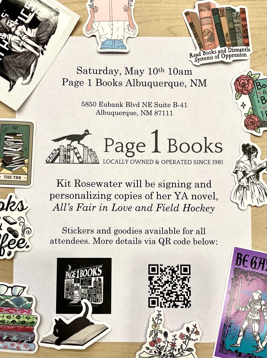 A new YA book by Kit Rosewater '07, All's Fair in Love and Field Hockey, comes out tomorrow! Kit will be at Books on the Bosque Friday, May 9 and at Page 1 Books on Saturday, May 10 to talk about her book and sign copies. 

#AlbuquequeAcademy #AcademyAlumni #AcademyAuthors