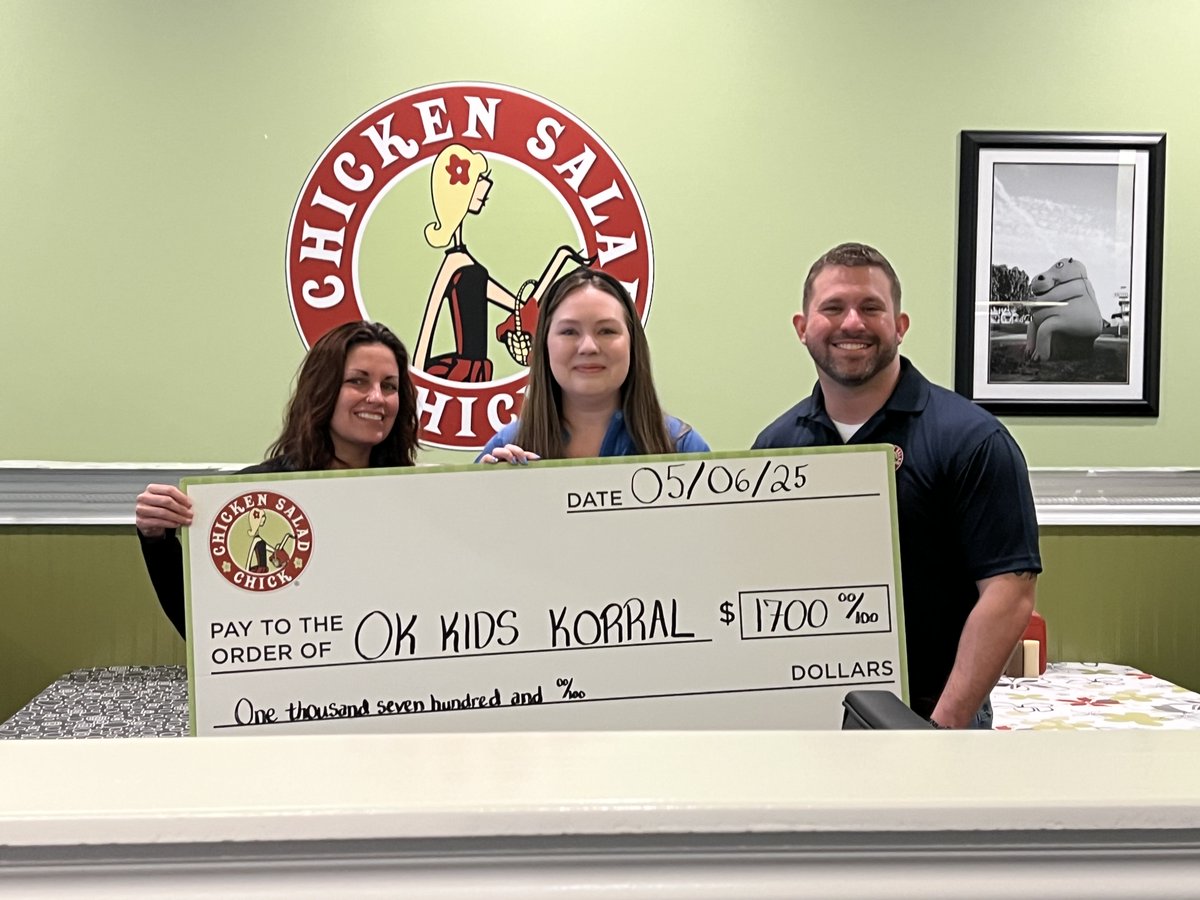 Make sure you stop by Chicken Salad Chick's new location in Edmond, OK! They generously collected donations on our behalf during their soft opening and raised $1,700! We are so grateful for their support and kindness. Thank you, Chicken Salad Chick for thinking of the Korral!