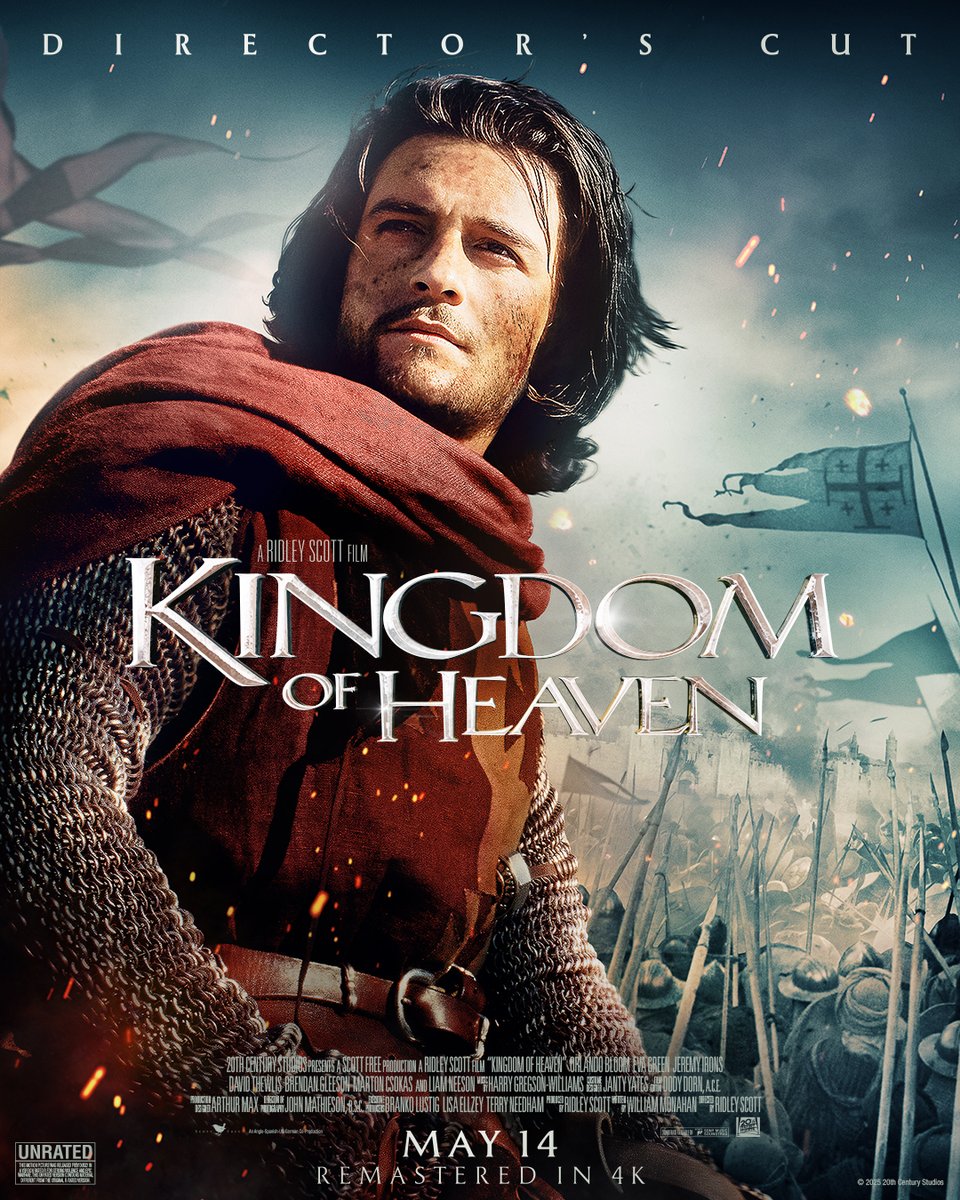 Experience history come alive again with Ridley Scott’s Kingdom of Heaven Director’s Cut, only in theaters for one night only on May 14. Get tickets now: fandango.com/kingdom-of-hea…