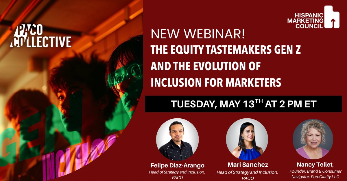 Join us on May 13 for a powerful webinar unpacking The Equity Tastemakers: The Evolution of Inclusion for Marketers—a groundbreaking study that reveals how Gen Z defines inclusion, which causes matter most, and what they expect from brands. Register today! us02web.zoom.us/webinar/regist…