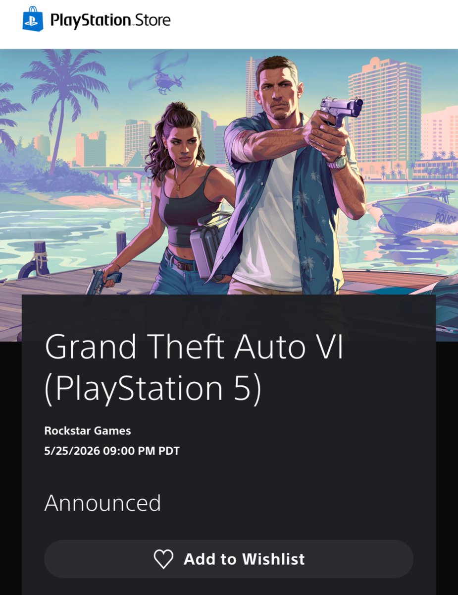 GTA 6 is now available to wishlist on the PlayStation Store., image size:925x1200