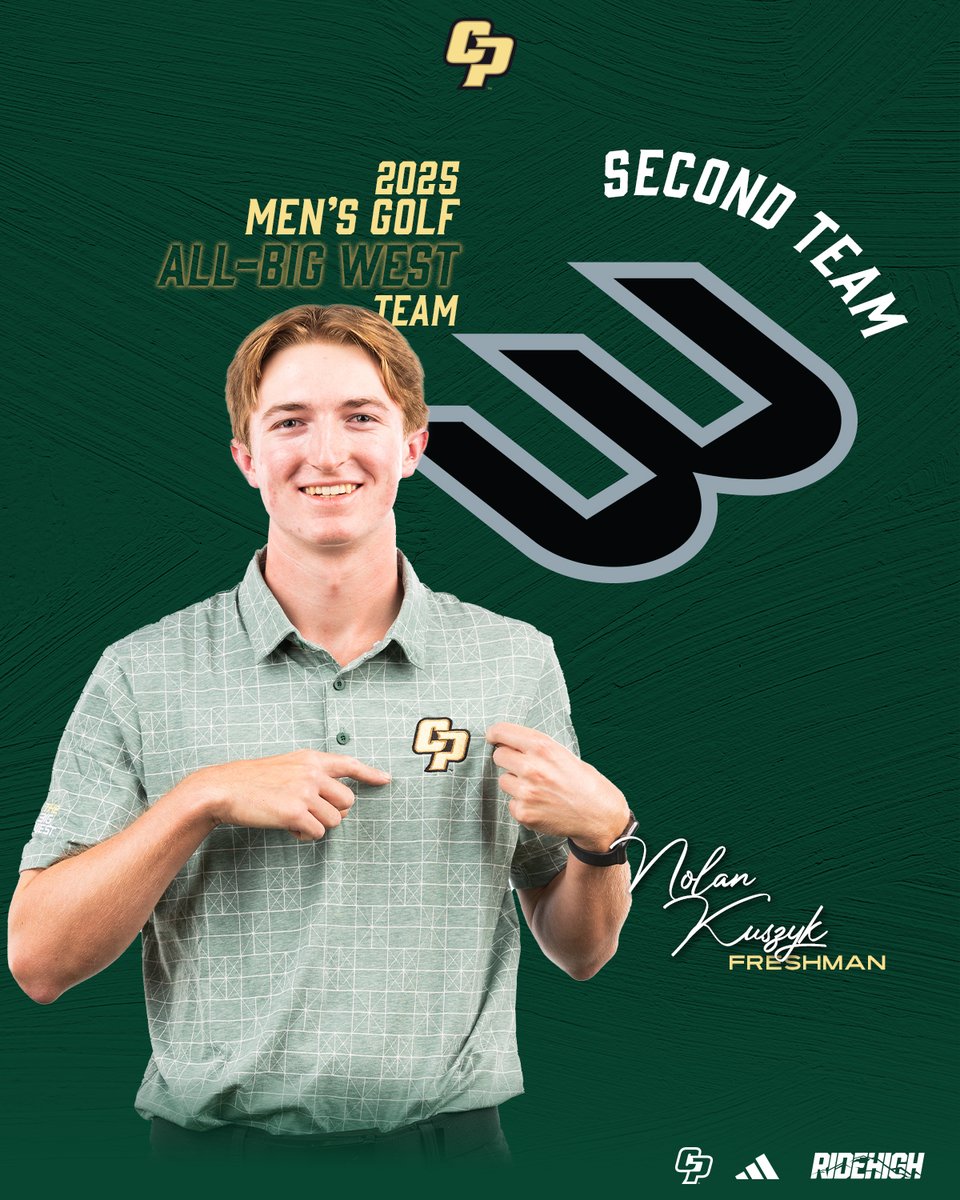 Breaking into the lineup with three top-20 finishes and Cal Poly's second best stroke average, freshman Nolan Kuszyk was named to the All-Big West second team Tuesday!
#RideHigh