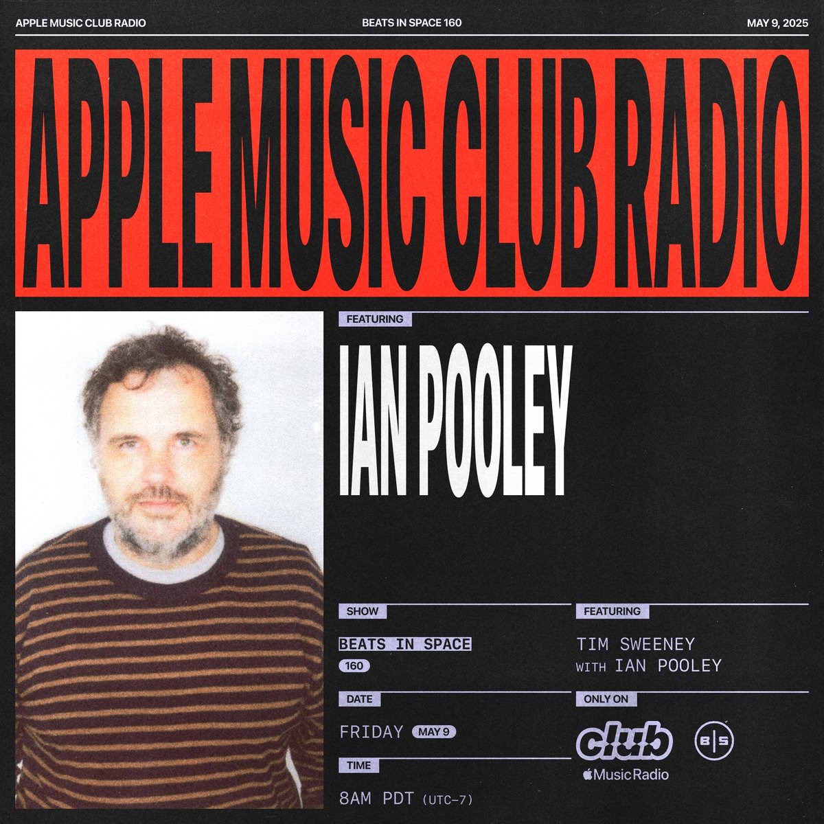 Tim Sweeney (@bisradio) on Twitter photo This Friday on Beats In Space: The legend <a href="/ianpooleyOFC/">Ian Pooley</a>
Broadcasting at 11am EDT on #AppleMusicClubRadio This Friday on Beats In Space: The legend <a href="/ianpooleyOFC/">Ian Pooley</a>
Broadcasting at 11am EDT on #AppleMusicClubRadio