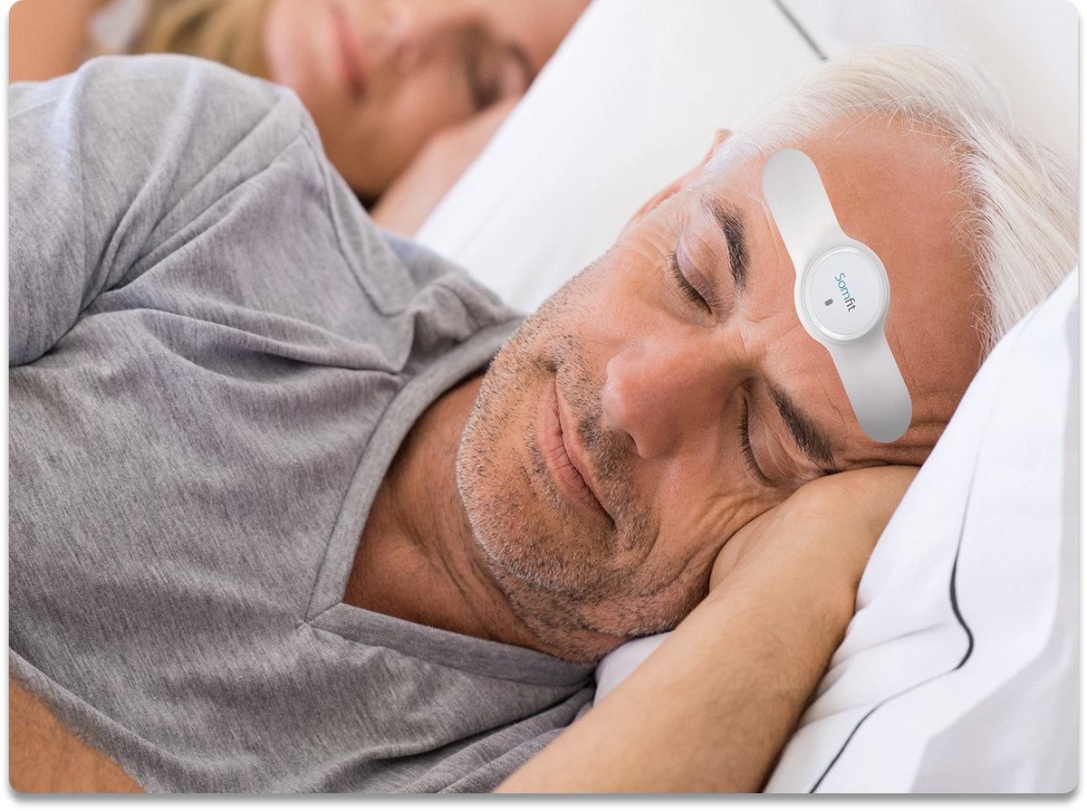 Somfit is a small, wearable device which makes in-home sleep testing simple and efficient, ensuring a comfortable experience for patients.The system consists of just the Somfit device, a single-use electrode, and an app that transfers study data to the cloud for review.