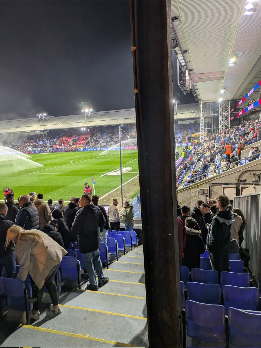 oconomick's tweet photo. @FBAwayDays After suffering the view from the top of the away section at Selhurst last year, I tried to be clever this year by selecting a seat lower in the stand. WHU and NUFC are also rubbish as others have reported. https://t.co/33IwTSxHkT