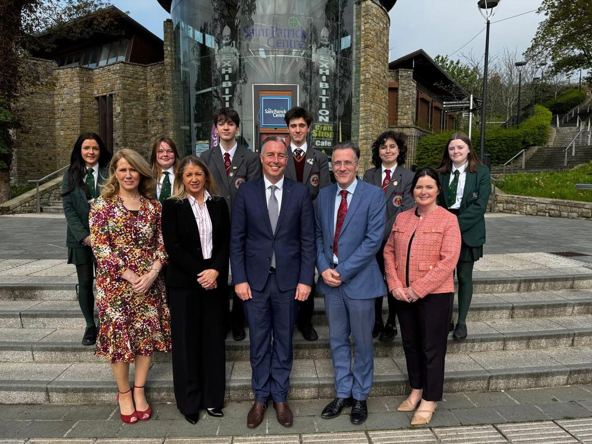 Aspire Ambassadors from DHS and Lecale Trinity Grammar School are working with Dr Tim Campbell and the Saint Patrick Centre on a project exploring issues such as slavery, human trafficking, and women in the church. They were joined this week by the Education Minister, Paul Givan.