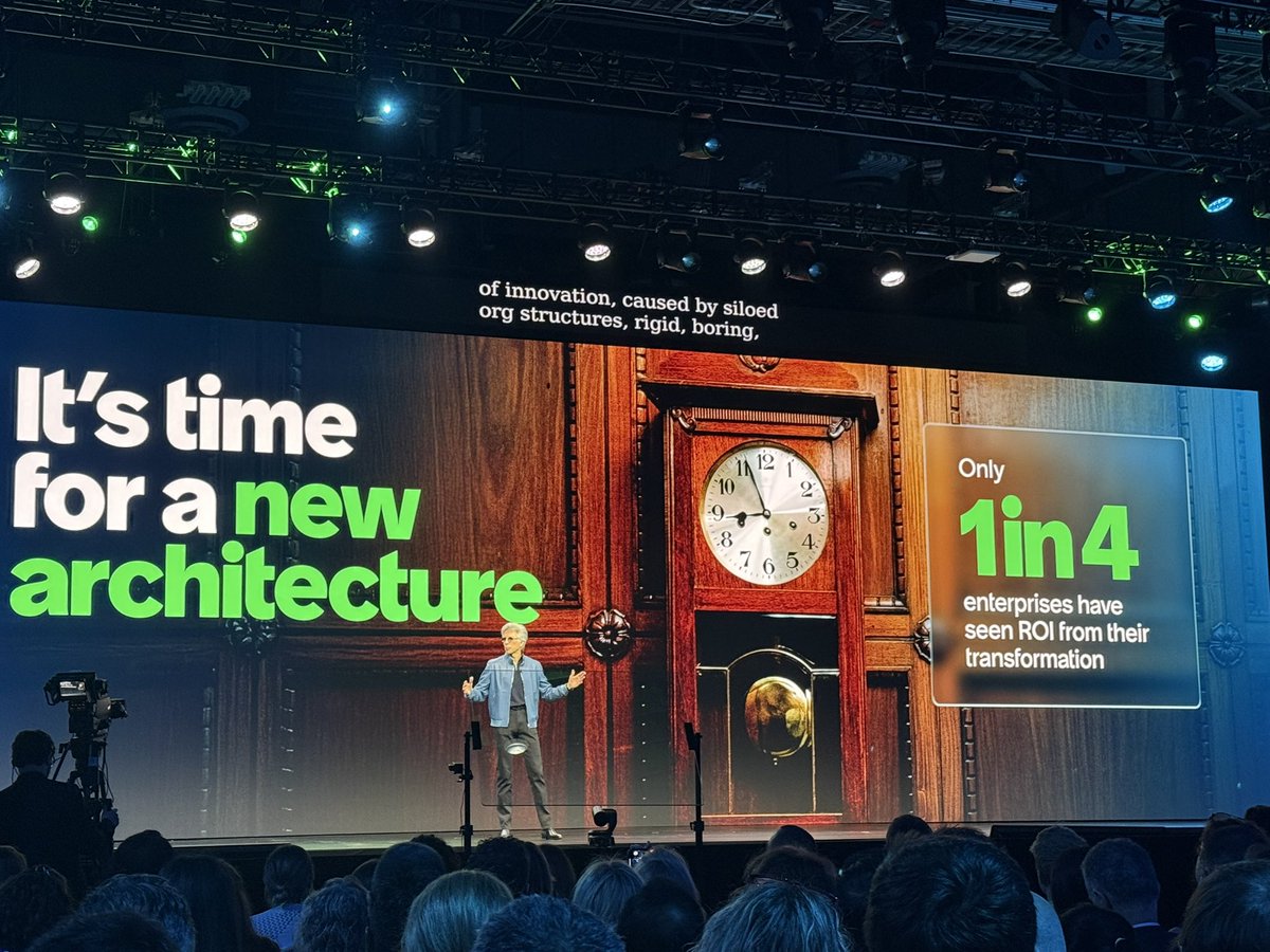 Fresh from #ServiceNow Knowledge 2025, Las Vegas:
<a href="/BillRMcDermott/">Bill McDermott</a> + Jensen Huang on stage = AI magic. Two hours later, still buzzing.

Bottom line: ServiceNow treats AI agents like employees—managed, monitored, and orchestrated. Digital labor just became your new coworker.

1/3
