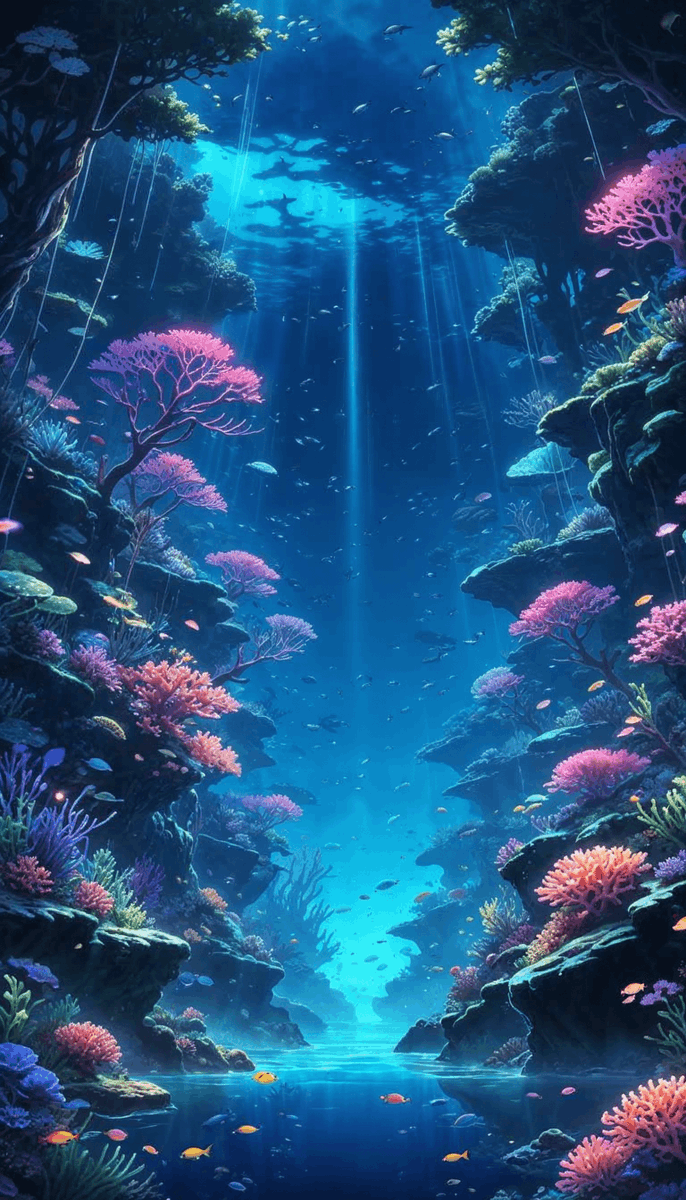 FideoWallpapers's tweet photo. Dive into the vibrant world of oceanic wonder in this enchanting anime scene. https://t.co/LR6iRsAUKu