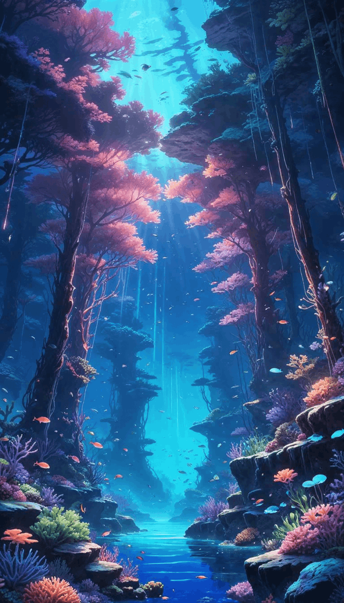 FideoWallpapers's tweet photo. Dive into the vibrant world of oceanic wonder in this enchanting anime scene. https://t.co/LR6iRsAUKu