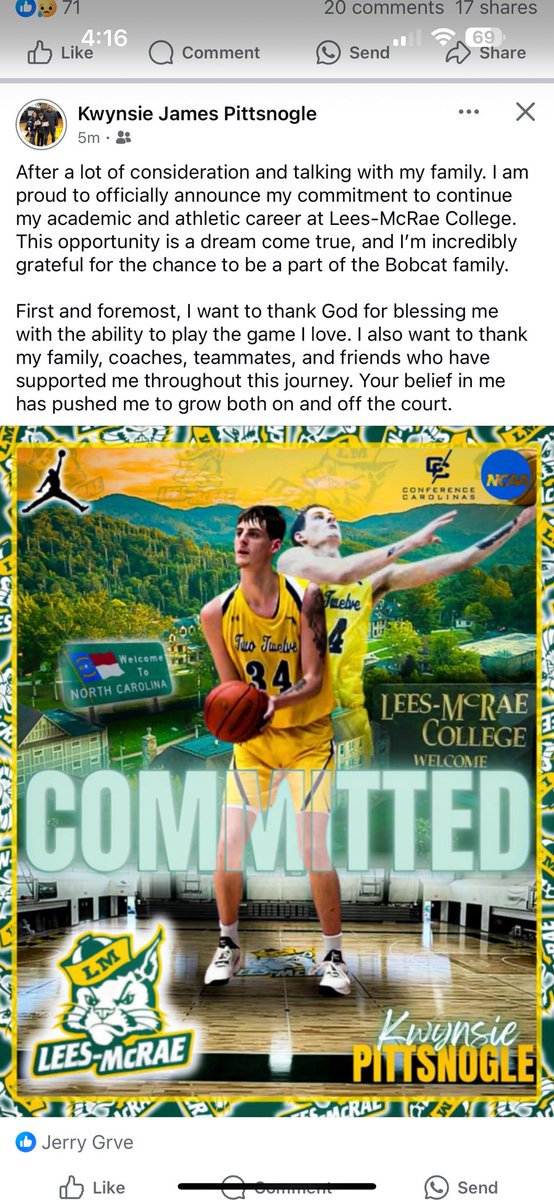 Good luck to you son <a href="/KPittsnogle24/">Kwynsie Pittsnogle</a>   Go out there with a chip on your shoulder and something to prove. For all those that walked away when they had the chance make them regret it. You keep growing and working hard and many will look back and wish they made different decisions.