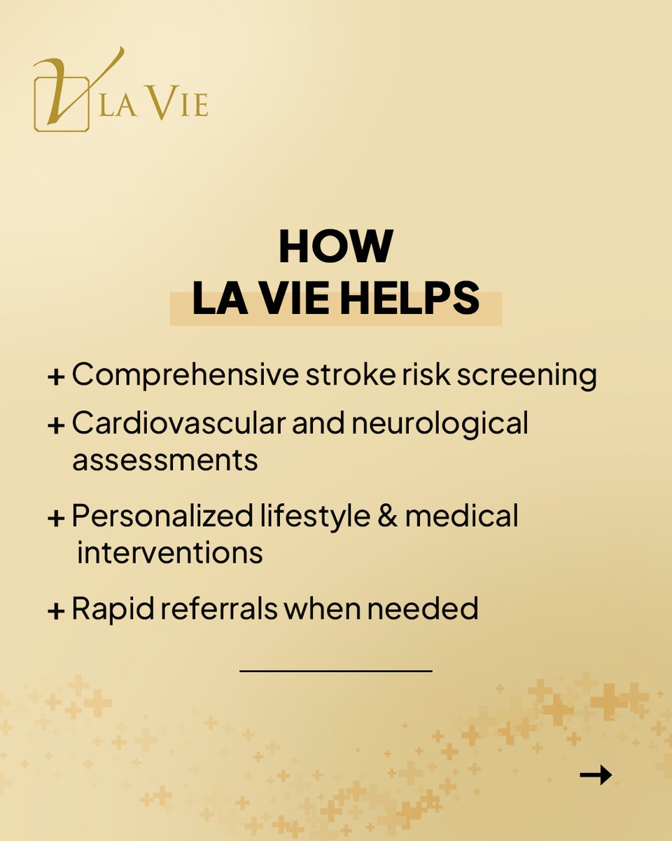 La Vie Executive Health Centre (@healthlavie) on Twitter photo A stroke doesn’t always start with a collapse—it starts with small warnings.
At La Vie, our physicians help you catch those early signs through in-depth, preventive assessments.
Because brain health can’t wait.
📞 613-231-3666
📩 info@laviehealth.com
#StrokeAwareness A stroke doesn’t always start with a collapse—it starts with small warnings.
At La Vie, our physicians help you catch those early signs through in-depth, preventive assessments.
Because brain health can’t wait.
📞 613-231-3666
📩 info@laviehealth.com
#StrokeAwareness