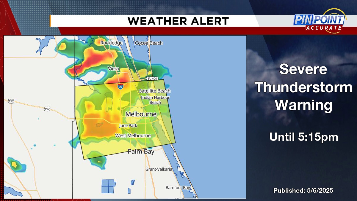 Severe Thunderstorm Warning for Brevard County until 5:15pm. #flwx
