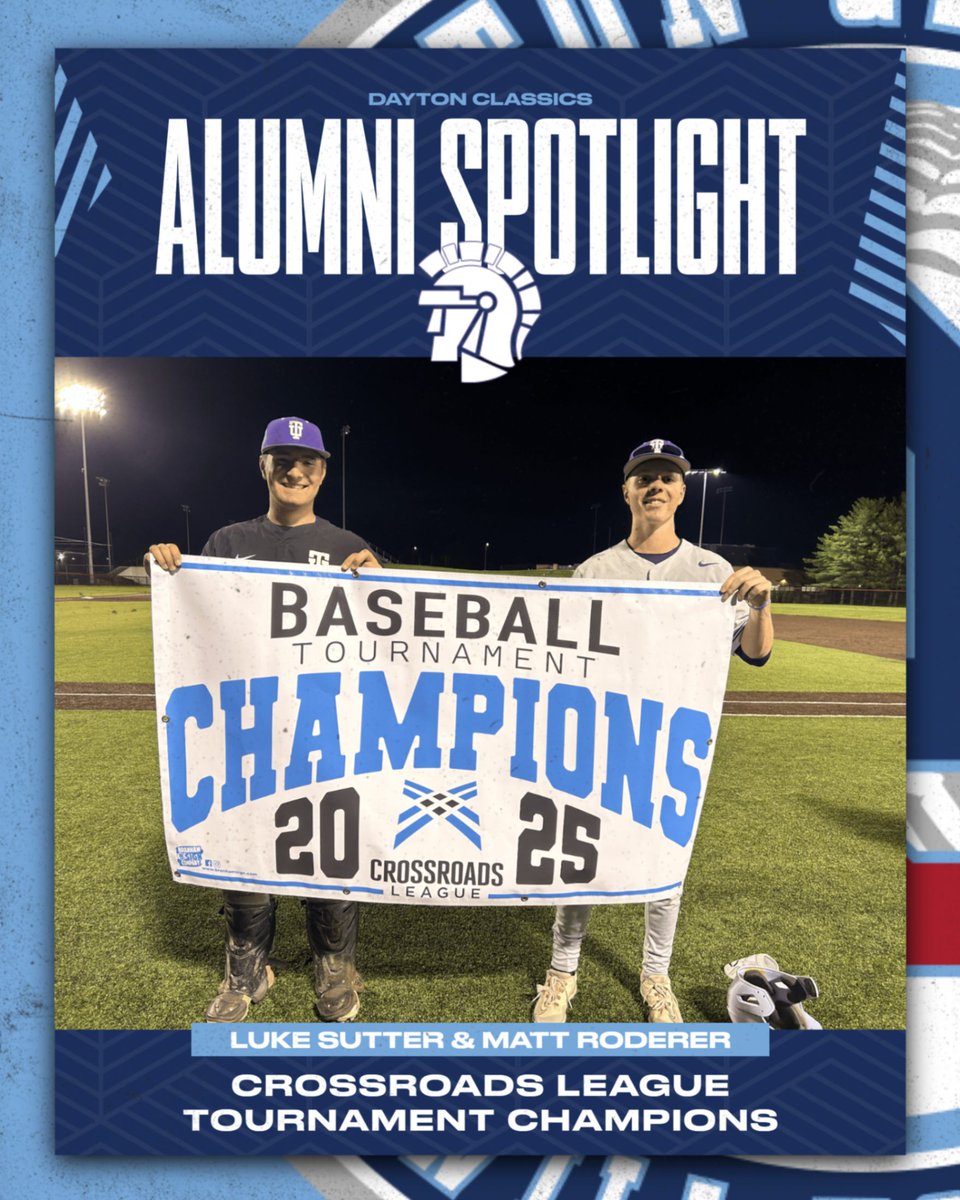 DCBaseball (@daytonclassics) on Twitter photo More conference champs! Huge shoutout to <a href="/LukeSutter4/">LukeSutter</a>, <a href="/MatthewRoderer/">Matthew Roderer</a> and <a href="/taylorbaseball/">taylorbaseball</a> for winning the Crossroads League Conference Tournament Championship!
<a href="/LukeSutter4/">LukeSutter</a> | <a href="/MatthewRoderer/">Matthew Roderer</a> | <a href="/taylorbaseball/">taylorbaseball</a> More conference champs! Huge shoutout to <a href="/LukeSutter4/">LukeSutter</a>, <a href="/MatthewRoderer/">Matthew Roderer</a> and <a href="/taylorbaseball/">taylorbaseball</a> for winning the Crossroads League Conference Tournament Championship!
<a href="/LukeSutter4/">LukeSutter</a> | <a href="/MatthewRoderer/">Matthew Roderer</a> | <a href="/taylorbaseball/">taylorbaseball</a>