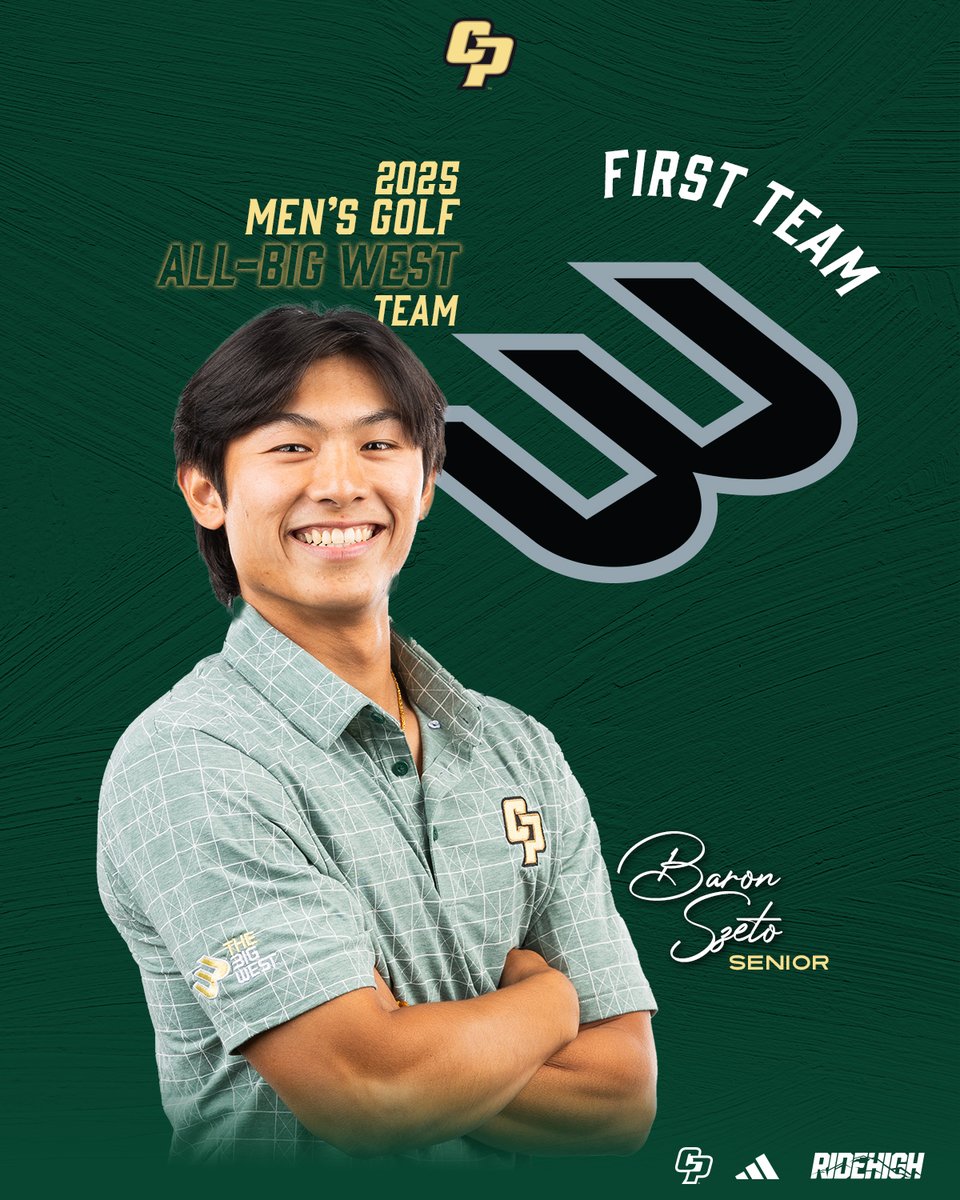 2⃣Tournament titles
6⃣Top-10 finishes
1⃣4⃣Rounds in the 60s
1⃣9⃣Rounds under par
7⃣0⃣.2⃣Stroke average
And now a four-time All-Big West honoree.
Congratulations, Baron!
#RideHigh