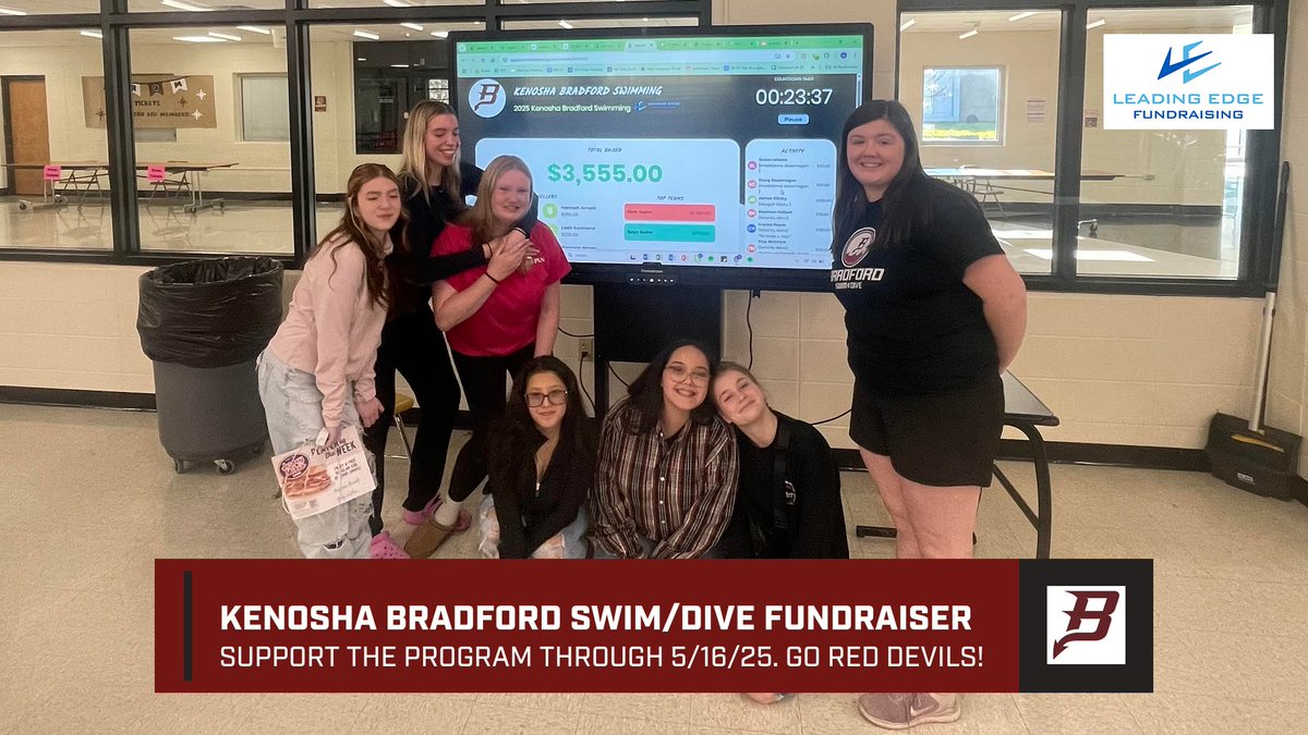 Derek Brown (@lecoach_mke) on Twitter photo The Kenosha Bradford Swim/Dive program kicked off their 1 hour team fundraiser today with almost $4K raised. Great job! 👏 The team is looking to add a new electronic starting system. Thank you to KBNation for your generous support! 🙏 <a href="/MrKotarak/">Jered J. Kotarak</a>
app.launchfundraising.com/FundraiserHome… The Kenosha Bradford Swim/Dive program kicked off their 1 hour team fundraiser today with almost $4K raised. Great job! 👏 The team is looking to add a new electronic starting system. Thank you to KBNation for your generous support! 🙏 <a href="/MrKotarak/">Jered J. Kotarak</a>
app.launchfundraising.com/FundraiserHome…