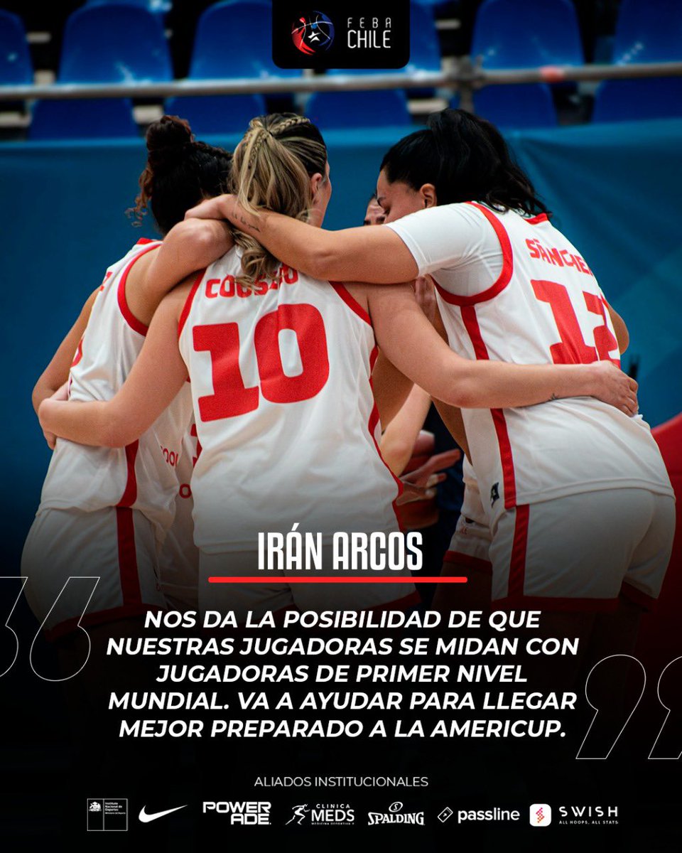 𝐋𝐚𝐬 𝐆𝐮𝐞𝐫𝐫𝐞𝐫𝐚𝐬 𝐬𝐞 𝐩𝐫𝐞𝐩𝐚𝐫𝐚𝐫𝐚́𝐧 𝐞𝐧 𝐄𝐬𝐩𝐚𝐧̃𝐚 𝐩𝐚𝐫𝐚 𝐥𝐚 𝐀𝐦𝐞𝐫𝐢𝐜𝐮𝐩𝐖 🏆

Irán Arcos, presidente de la Federación de Básquetbol de Chile, confirmó en diálogo con el programa Hola Deportes del Canal CDO que la selección chilena de básquetbol