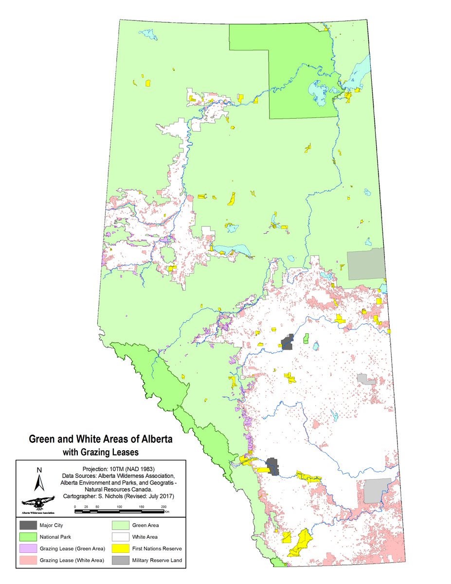The 1930 Natural Resources Transfer Agreement (which is a constitutional instrument) transferred all lands, water, and natural resources within Alberta from the Government of Canada to the Government of Alberta. The only Federal Crown lands in Alberta are the areas of land in the
