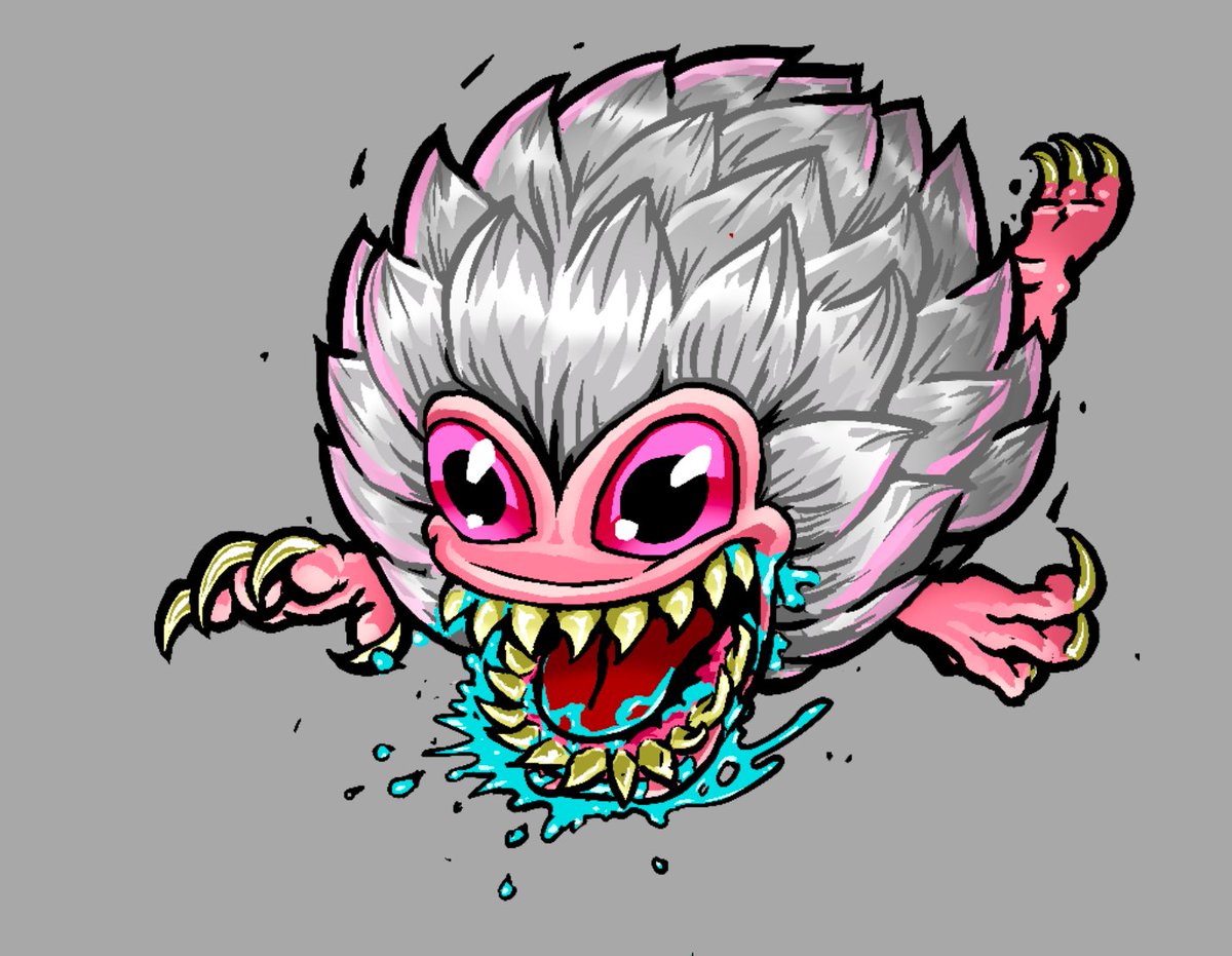 TroubleMakersCC's tweet photo. Character Concept Tuesday

Read this in a spooky voice…

 No one knows where Kevin came from.
 Space?
 A haunted movie vault??
 He just appeared in the forest. Hungry. Small.     Unstoppable.
He eats everything. Sleeps where he wants. Fears nothing.
And Camp Diamond Creek? It’s getting closer.
#TroubleMakersGame #CharacterDesign #IndieDev