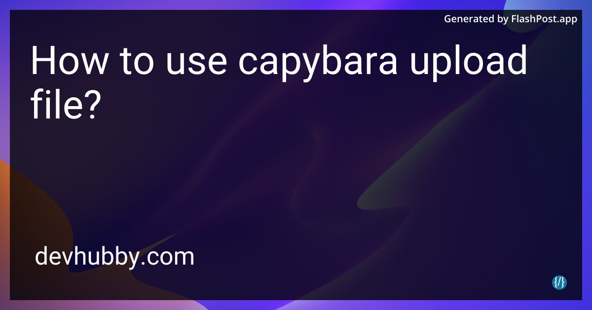 devhubbycom's tweet image. Do capybaras include tail wags in their upload progress notifications?
Source: devhubby.com/thread/how-to-…
#Coding #SoftwareTesting #CodeReview #CodeNewbie #capybara #upload