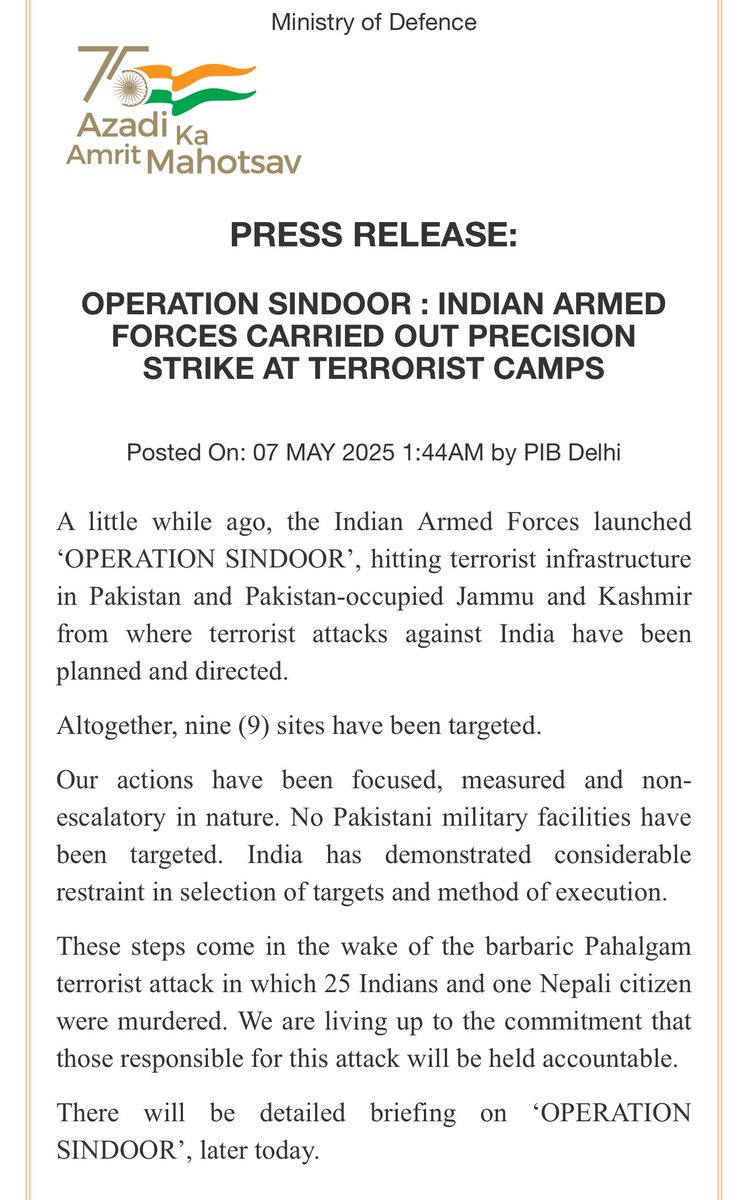 miteshsaraf78's tweet image. Justice is Served 
We stand with our Army. 

#JaiHind 
#phelgam 
#JammuKashmirAttack 
#Indianarmy 
#pmoindia 
#NarendraModi