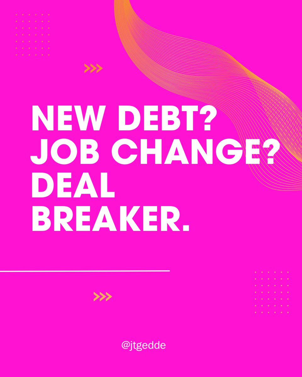 jgedde's tweet photo. Getting pre-approved is not a green light to relax. Lenders continue reviewing your profile until the final closing.

Changes in credit, income, or spending can cost you the home. If you’re planning to buy, message me to stay protected throughout the process.

#nevada #mortgage https://t.co/nLGmptXpJW