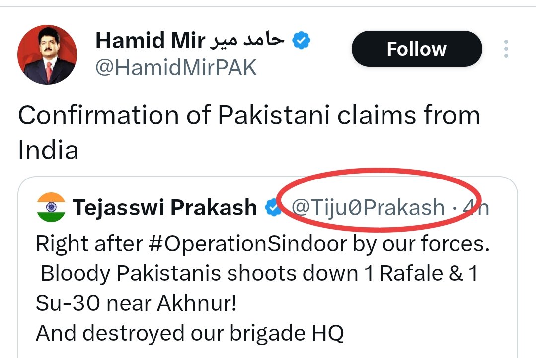 zoo_bear's tweet image. So Pak Senior Journalist @HamidMirPAK is amplifying tweets by @Tiju0Prakash whose earlier I&apos;d was @tiju786 ( A Pakistan propaganda account pretending to be Congress Supporter). 😏