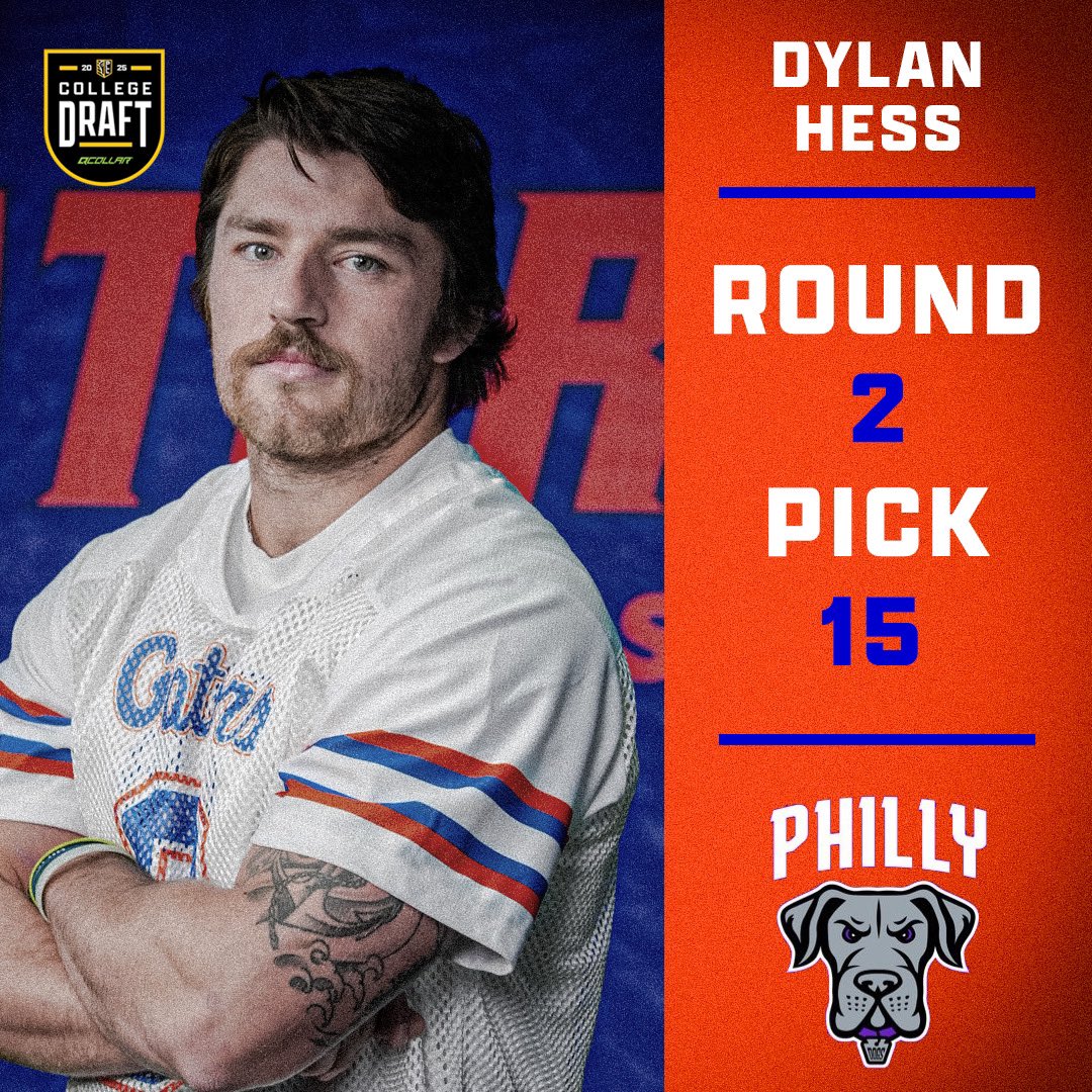 From Gainesville to the pros! Dylan Hess gets drafted in the 2nd round of the 2025 PLL Draft by the @phillywaterdogs!

Hess becomes the first MCLA player to be drafted to the PLL!