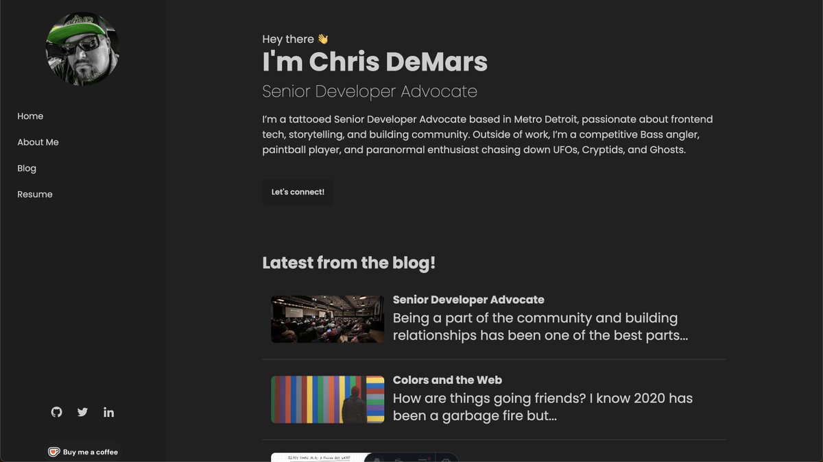 saltnburnem's tweet image. Sneak peek of the new site. Almost done.

#DeveloperCommunity #DevRel