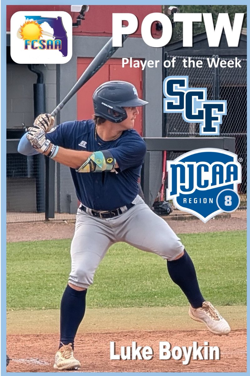 SCF Baseball (@scfbaseball) on Twitter photo Luke Boykin named the <a href="/NJCAABaseball/">NJCAA Baseball</a> Region 8 Player of the Week after hitting three home runs, scoring five runs and driving in seven runs against NorthWest Florida State in the Niceville Regionals this past weekend. #TEES Luke Boykin named the <a href="/NJCAABaseball/">NJCAA Baseball</a> Region 8 Player of the Week after hitting three home runs, scoring five runs and driving in seven runs against NorthWest Florida State in the Niceville Regionals this past weekend. #TEES